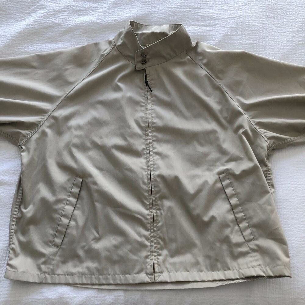 English Squire Jacket Classic Light Tan Size 50 Poly Cotton Blend Vintage